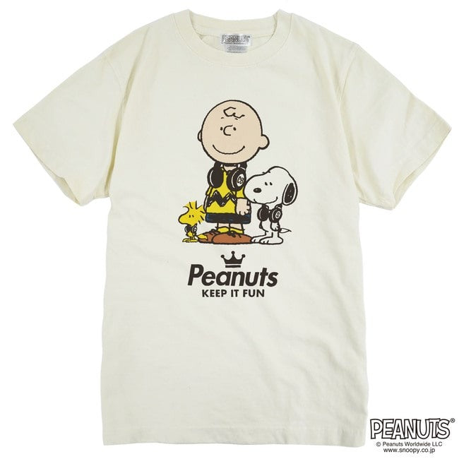 スヌーピー Tシャツ 半袖 音楽 ヘッドフォン 夏 フェス サークル ストリート デザイン メンズ レディース SNOOPY チャーリーブラウン ウッドストック BIG 大きい サイズ S M L LL 3L 4L キャラクター 大人向け spc-lm-4