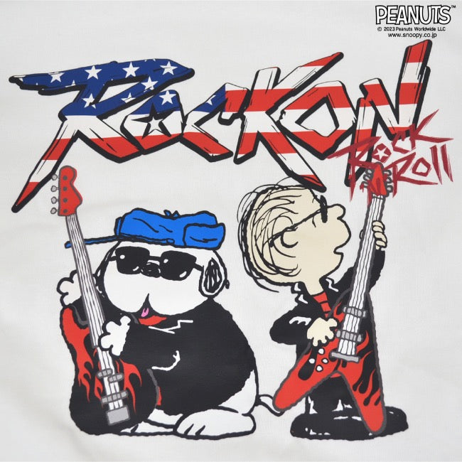 スヌーピー ピーナッツ ロックオン 長袖Tシャツ Tシャツ ヘビーウェイト ライナス 国旗snoopy PEANUTS spc-rb-011