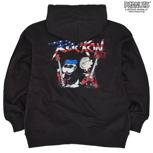 スヌーピー オラフ ロック ライナス 国旗 裏毛 プルパーカー バンド 春秋冬 snoopy PEANUTS spc-rb-015