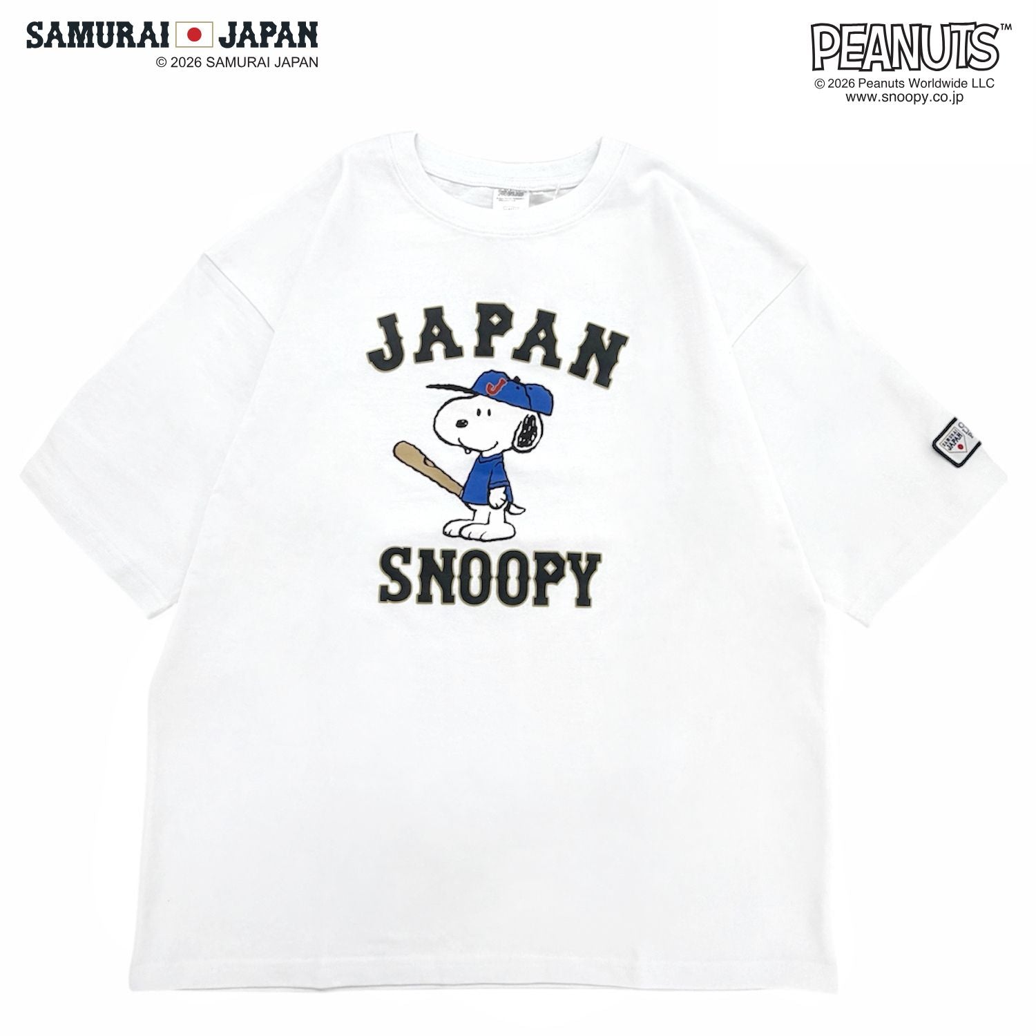 スヌーピー ピーナッツ コラボ 侍ジャパン 半袖 Tシャツ プリント 天竺 ビッグシルエット M L LL メンズ レディース SNOOPY PEANUTS ssj1162-294