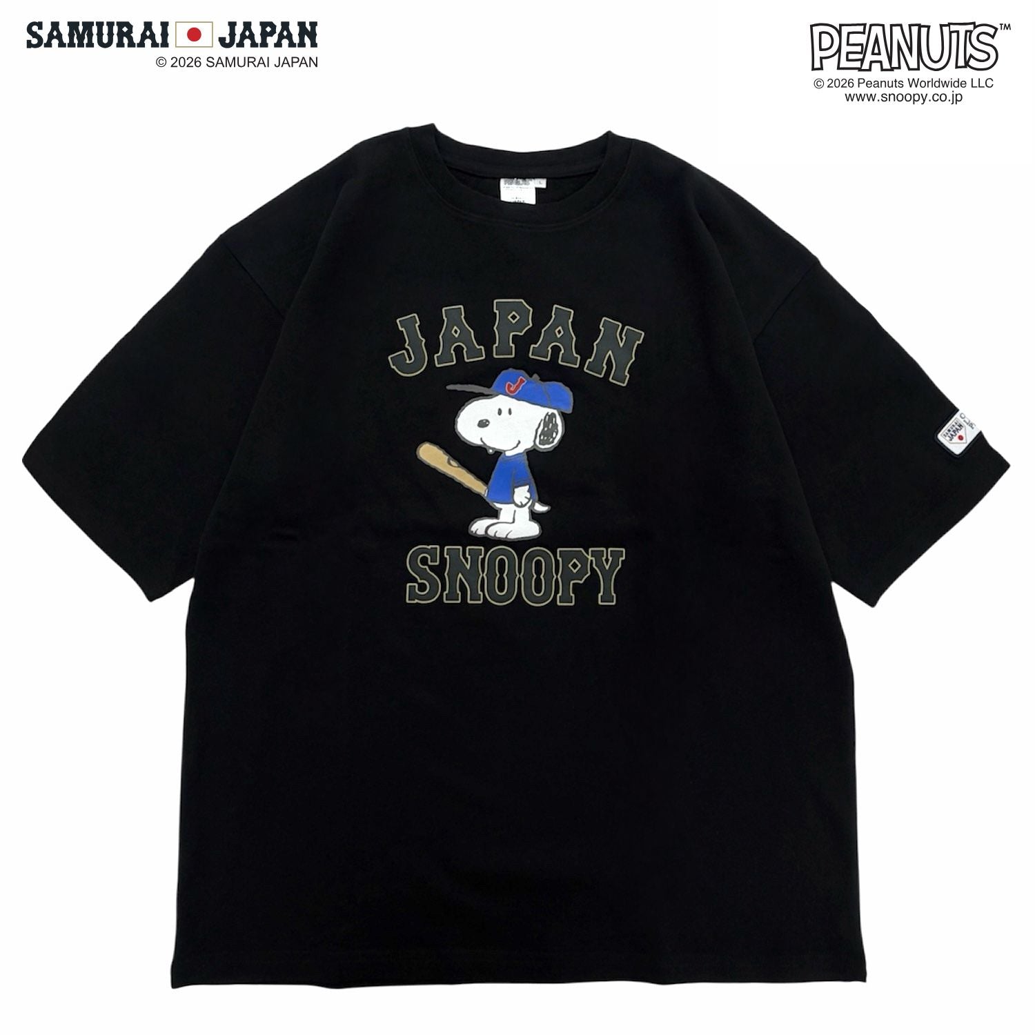 スヌーピー ピーナッツ コラボ 侍ジャパン 半袖 Tシャツ プリント 天竺 ビッグシルエット M L LL メンズ レディース SNOOPY PEANUTS ssj1162-294