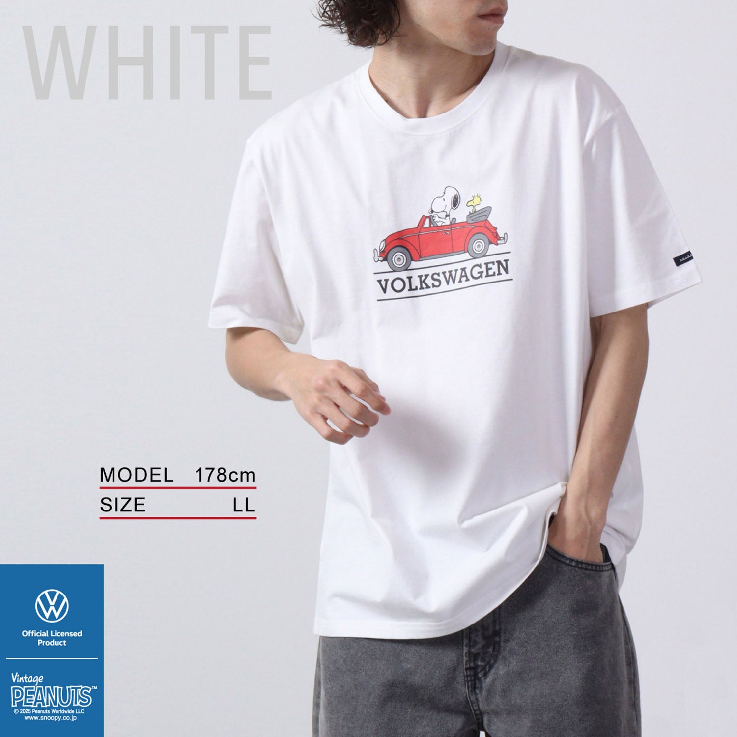 スヌーピー ピーナッツ フォルクスワーゲン Tシャツ 半袖 トップス コラボ SNOOPY PEANUTS VOLKSWAGEN svw1132-401