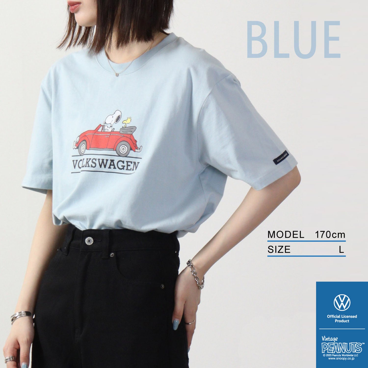 スヌーピー ピーナッツ フォルクスワーゲン Tシャツ 半袖 トップス コラボ SNOOPY PEANUTS VOLKSWAGEN svw1132-401