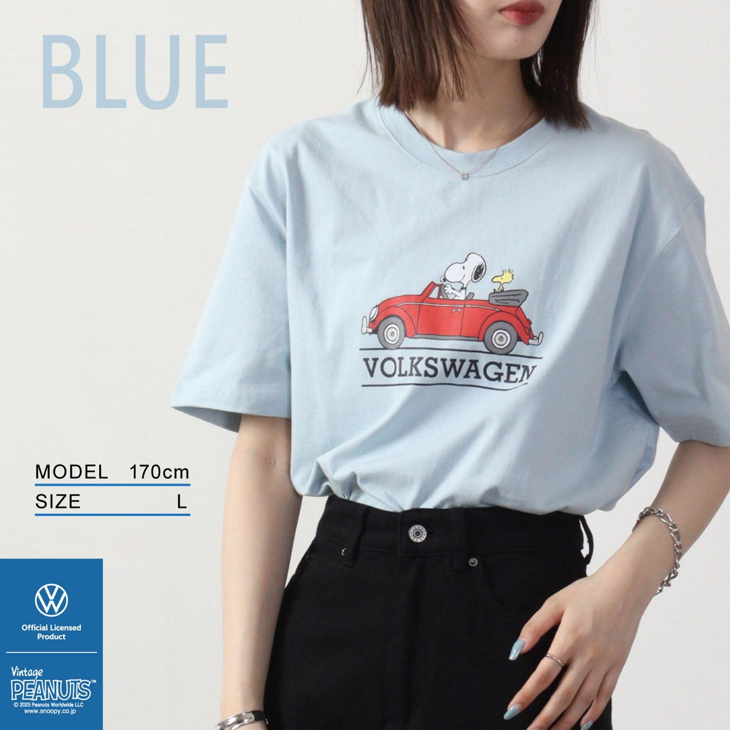 スヌーピー ピーナッツ フォルクスワーゲン Tシャツ 半袖 トップス コラボ SNOOPY PEANUTS VOLKSWAGEN svw1132-401