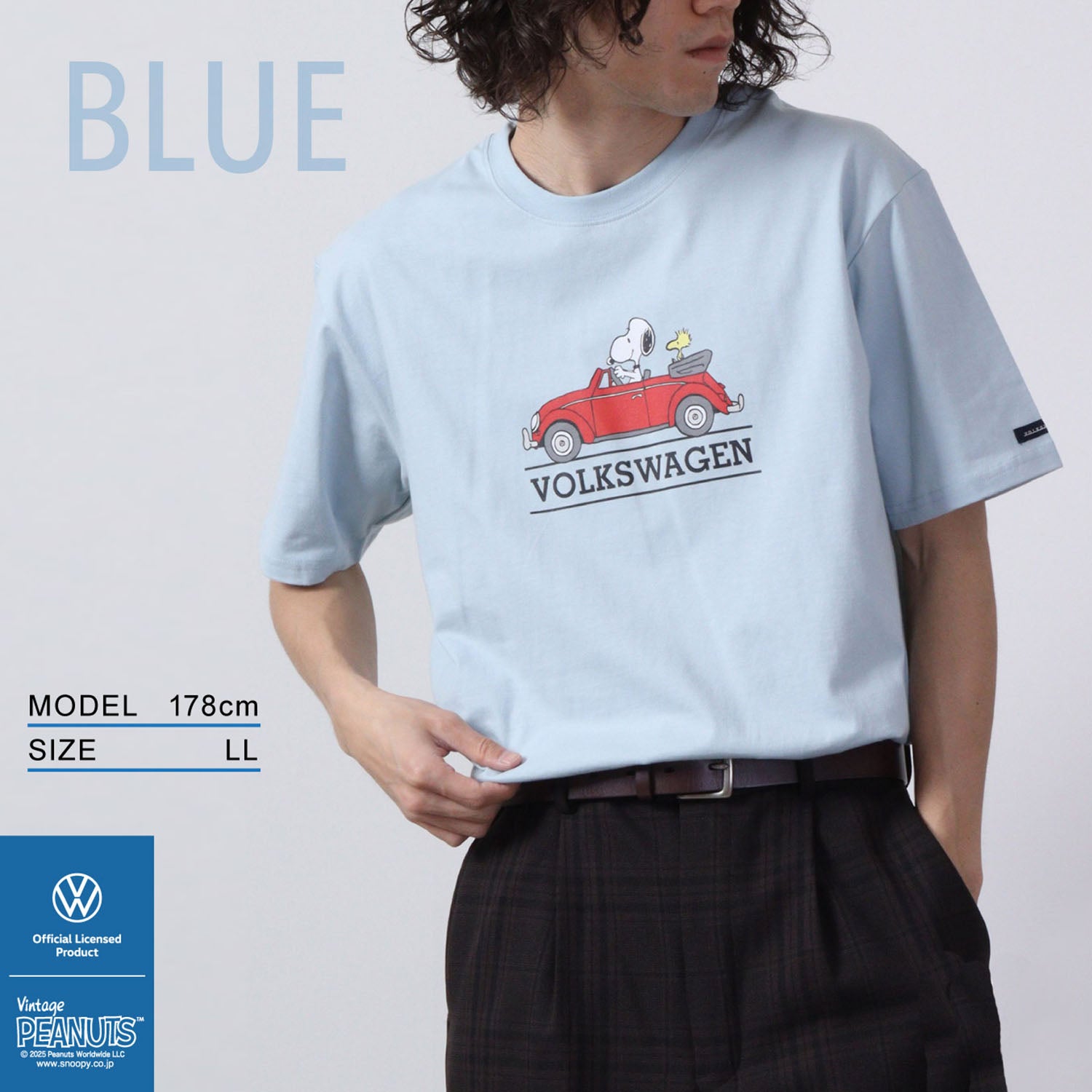 スヌーピー ピーナッツ フォルクスワーゲン Tシャツ 半袖 トップス コラボ SNOOPY PEANUTS VOLKSWAGEN svw1132-401