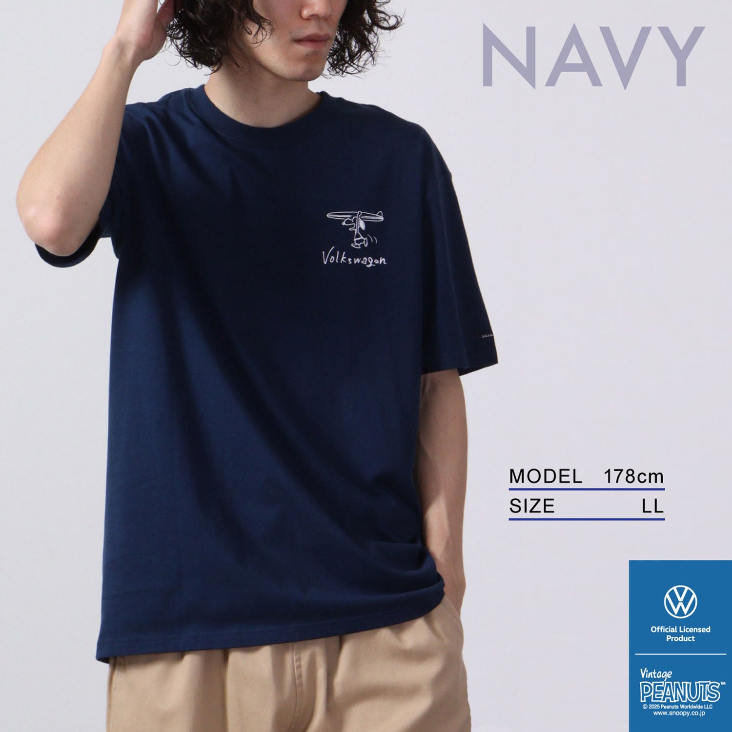 スヌーピー ピーナッツ フォルク スワーゲン Tシャツ 半袖 トップス コラボ SNOOPY PEANUTS VOLKSWAGEN svw1132-403