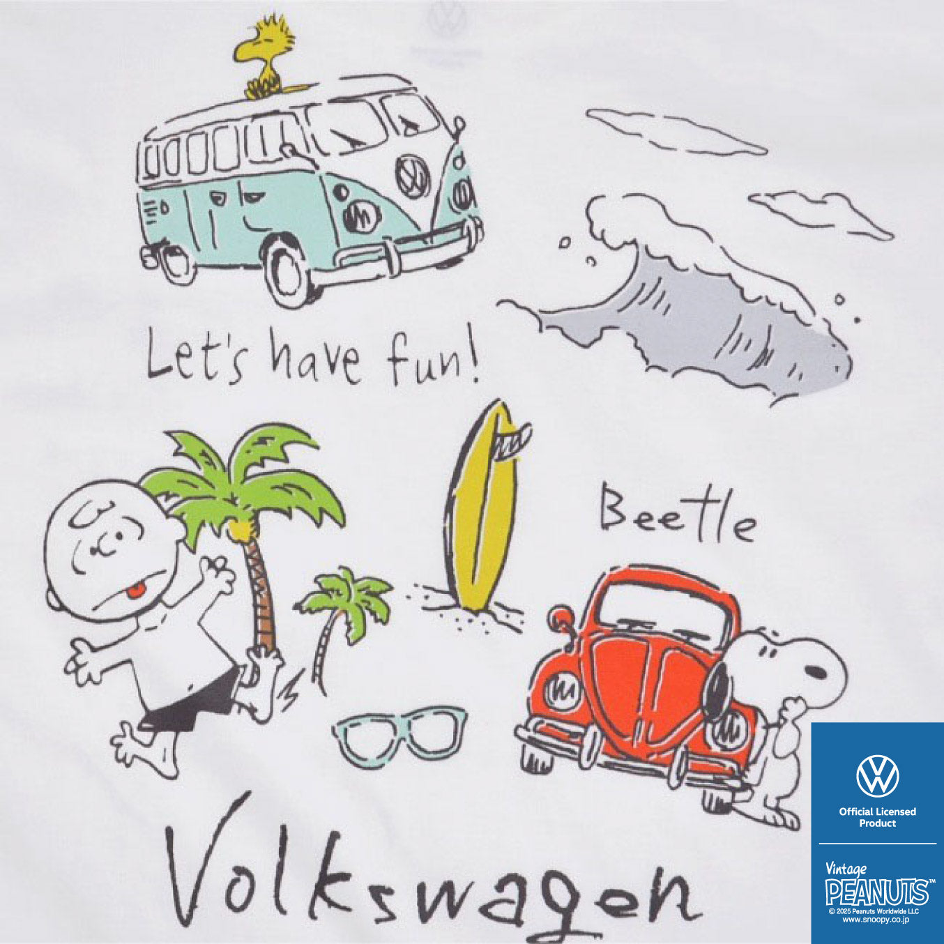スヌーピー ピーナッツ フォルク スワーゲン Tシャツ 半袖 トップス コラボ SNOOPY PEANUTS VOLKSWAGEN svw1132-403