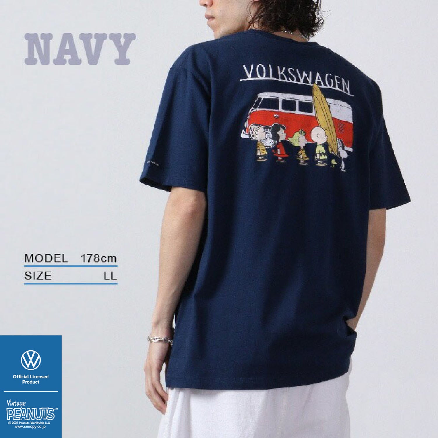 スヌーピー ピーナッツ フォルクス ワーゲン Tシャツ 半袖 トップス コラボ SNOOPY PEANUTS VOLKSWAGEN svw1132-404