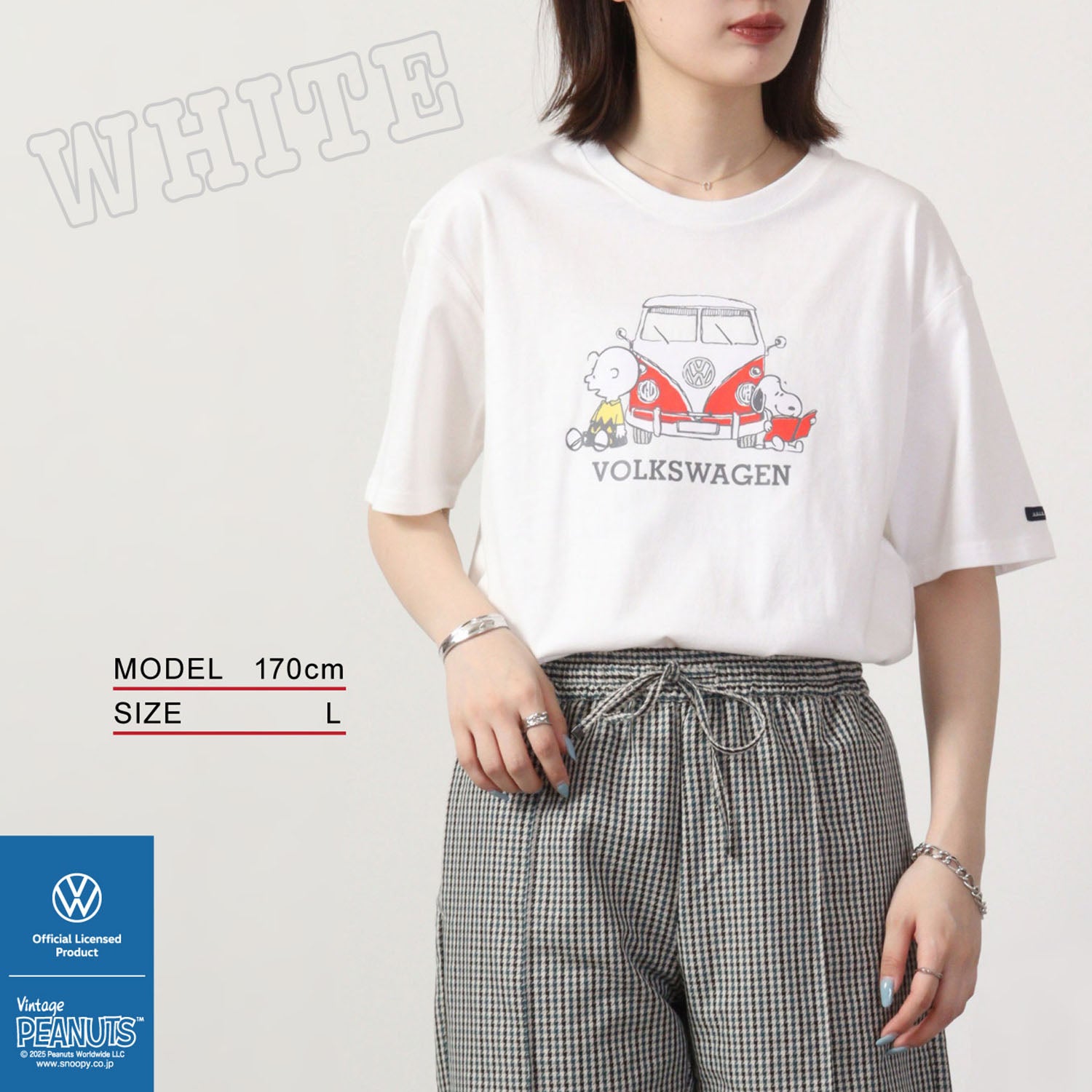 スヌーピー ピーナッツ フォルクス ワーゲン Tシャツ 半袖 トップス コラボ SNOOPY PEANUTS VOLKSWAGEN svw1132-405