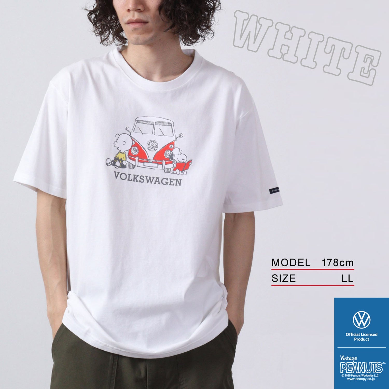 スヌーピー ピーナッツ フォルクス ワーゲン Tシャツ 半袖 トップス コラボ SNOOPY PEANUTS VOLKSWAGEN svw1132-405