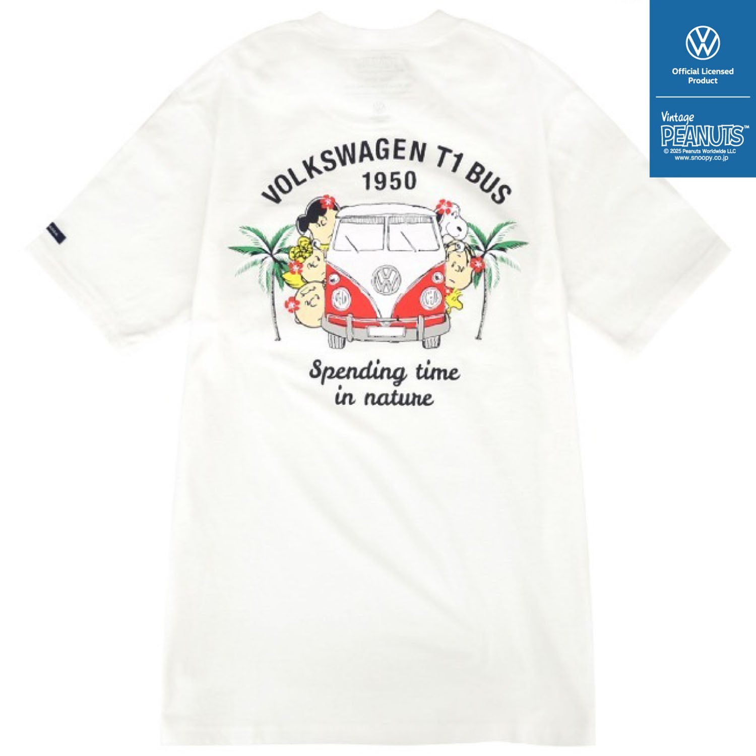 スヌーピー Tシャツ 半袖 刺繍 フォルクスワーゲン トップス 大人 ペアルック 車 プリント SNOOPY PEANUTS Volkswagen svw1142-267