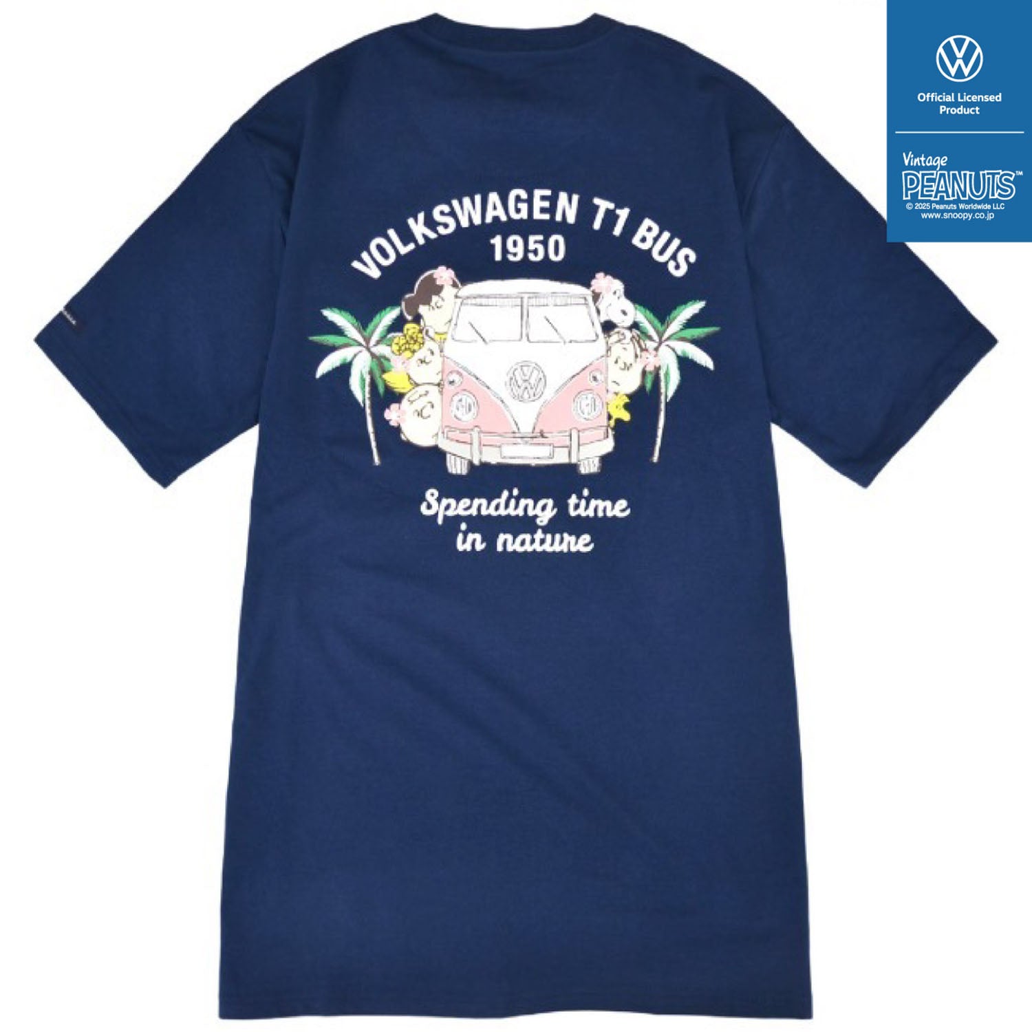 スヌーピー Tシャツ 半袖 刺繍 フォルクスワーゲン トップス 大人 ペアルック 車 プリント SNOOPY PEANUTS Volkswagen svw1142-267