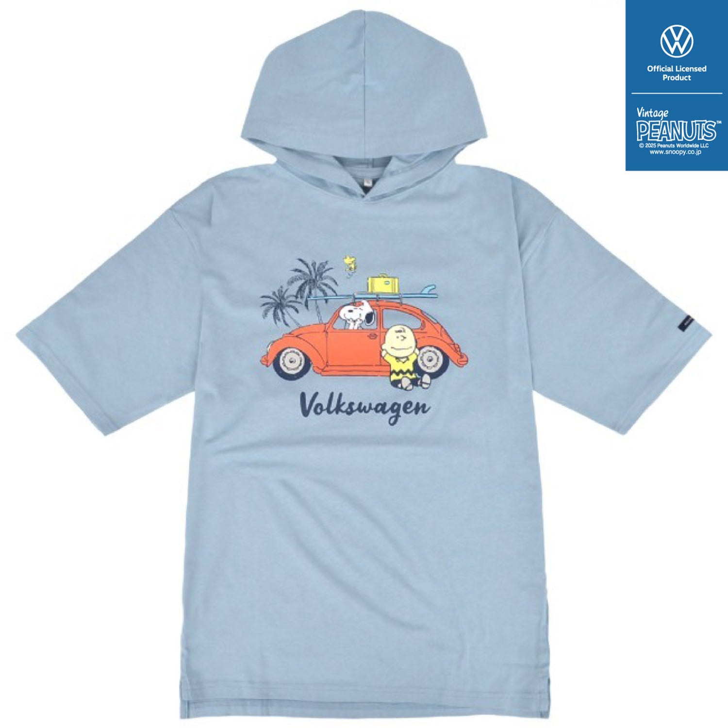 スヌーピー Tパーカー 半袖 フォルクスワーゲン トップス 車 プリント SNOOPY PEANUTS Volkswagen svw1142-270
