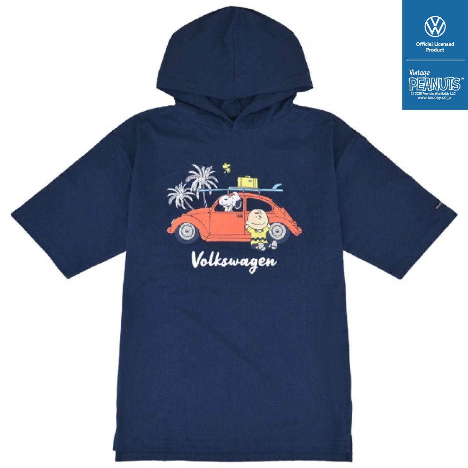スヌーピー Tパーカー 半袖 フォルクスワーゲン トップス 車 プリント SNOOPY PEANUTS Volkswagen svw1142-270