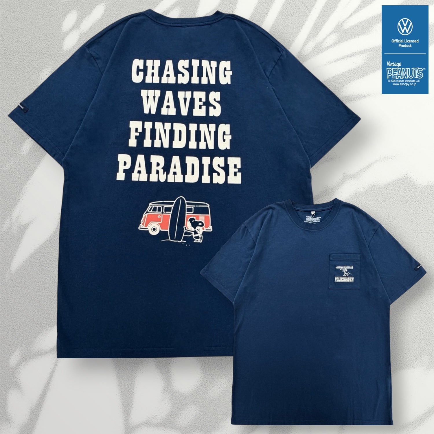 スヌーピー フォルクスワーゲン 半袖 バックプリント Tシャツ 春夏 プリント シャツ PEANUTS SNOOPY VOLKSWAGEN svw1152-157