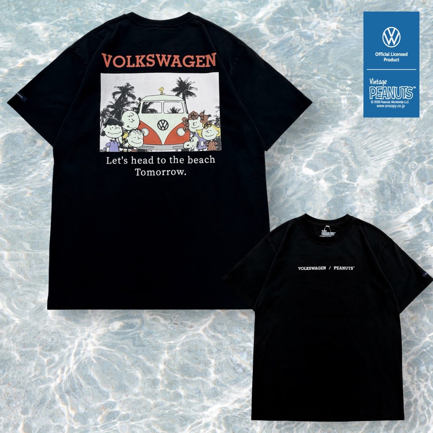 スヌーピー フォルクスワーゲン 半袖 Tシャツ 天竺 春 夏 メンズ レディース ヤシの木柄 バックプリント PEANUTS SNOOPY svw1152-161