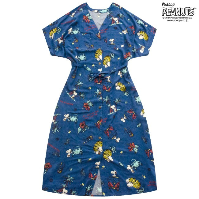 スヌーピー ピーナッツ コラボ フォルクス ワーゲン アロハ ワンピース 半袖 プリント SNOOPY PEANUTS svw2742-273