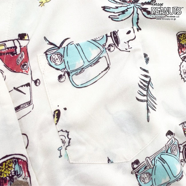 スヌーピー ピーナッツ コラボ フォルクス ワーゲン アロハ ワンピース 半袖 プリント SNOOPY PEANUTS svw2742-273