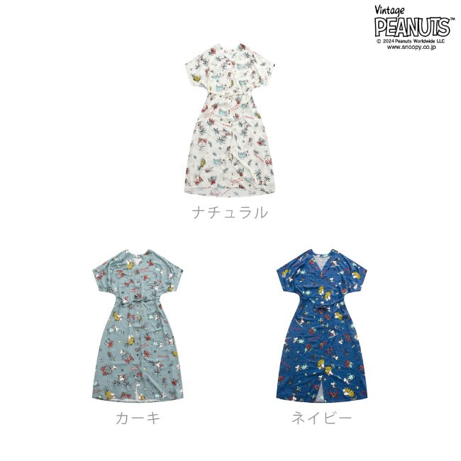 スヌーピー ピーナッツ コラボ フォルクス ワーゲン アロハ ワンピース 半袖 プリント SNOOPY PEANUTS svw2742-273