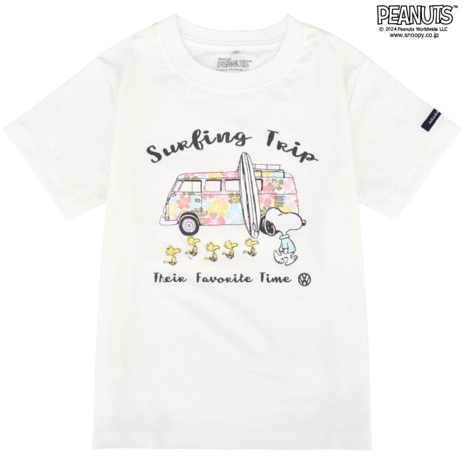 スヌーピー Tシャツ 半袖 子供 キッズ フォルクスワーゲン トップス 車 フォト プリント SNOOPY PEANUTS Volkswagen svw6142-266