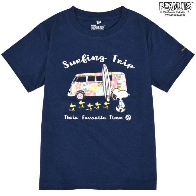 スヌーピー Tシャツ 半袖 子供 キッズ フォルクスワーゲン トップス 車 フォト プリント SNOOPY PEANUTS Volkswagen svw6142-266