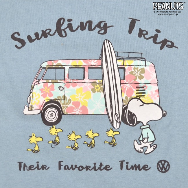 スヌーピー Tシャツ 半袖 子供 キッズ フォルクスワーゲン トップス 車 フォト プリント SNOOPY PEANUTS Volkswagen svw6142-266