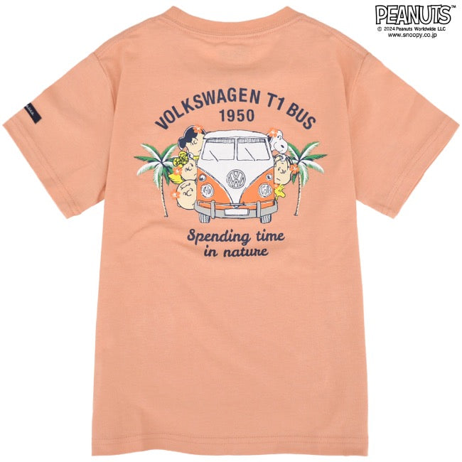 スヌーピー Tシャツ 半袖 子供 キッズ フォルクスワーゲン トップス 車 フォト プリント 刺繍 SNOOPY PEANUTS Volkswagen svw6142-267