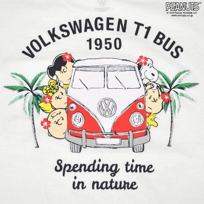 スヌーピー Tシャツ 半袖 子供 キッズ フォルクスワーゲン トップス 車 フォト プリント 刺繍 SNOOPY PEANUTS Volkswagen svw6142-267