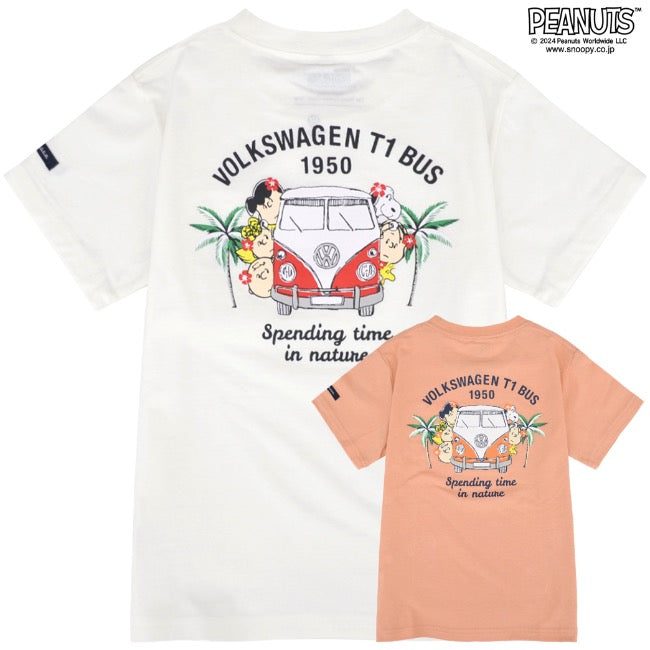 スヌーピー Tシャツ 半袖 子供 キッズ フォルクスワーゲン トップス 車 フォト プリント 刺繍 SNOOPY PEANUTS Volkswagen svw6142-267