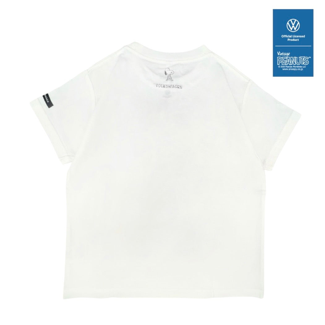 スヌーピー ピーナッツ フォルクス ワーゲン サーフ柄 ランダム プリント キッズ 天竺 半袖 Tシャツ SNOOPY PEANUTS VOLKSWAGEN svw6152-159