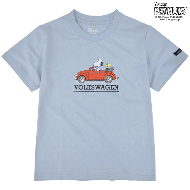 スヌーピー ピーナッツ フォルクスワーゲン Tシャツ キッズ 子供 半袖 トップス コラボ SNOOPY PEANUTS VOLKSWAGEN svw6532-401