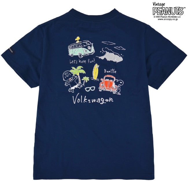 スヌーピー ピーナッツ フォルクスワーゲン Tシャツ キッズ 子供 半袖 トップス コラボ SNOOPY PEANUTS VOLKSWAGEN svw6532-403