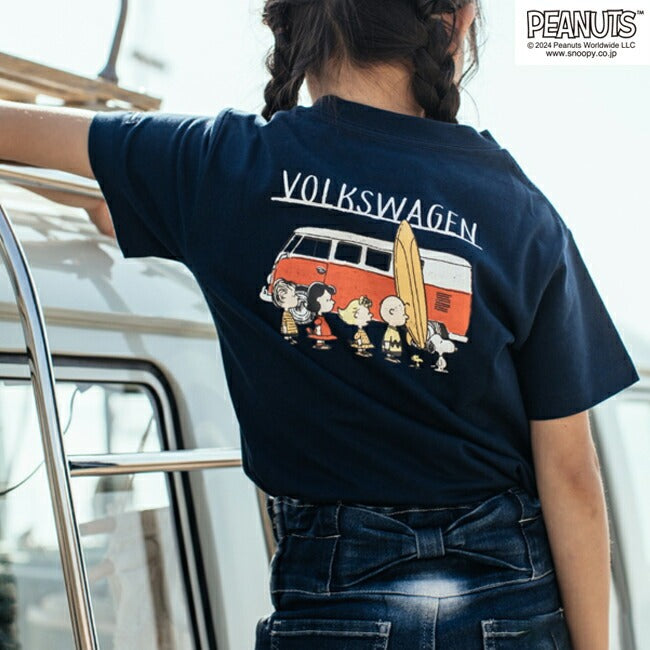 スヌーピー ピーナッツ フォルクスワーゲン Tシャツ キッズ 子供 半袖 トップス コラボ SNOOPY PEANUTS VOLKSWAGEN svw6532-404