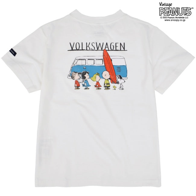 スヌーピー ピーナッツ フォルクスワーゲン Tシャツ キッズ 子供 半袖 トップス コラボ SNOOPY PEANUTS VOLKSWAGEN svw6532-404