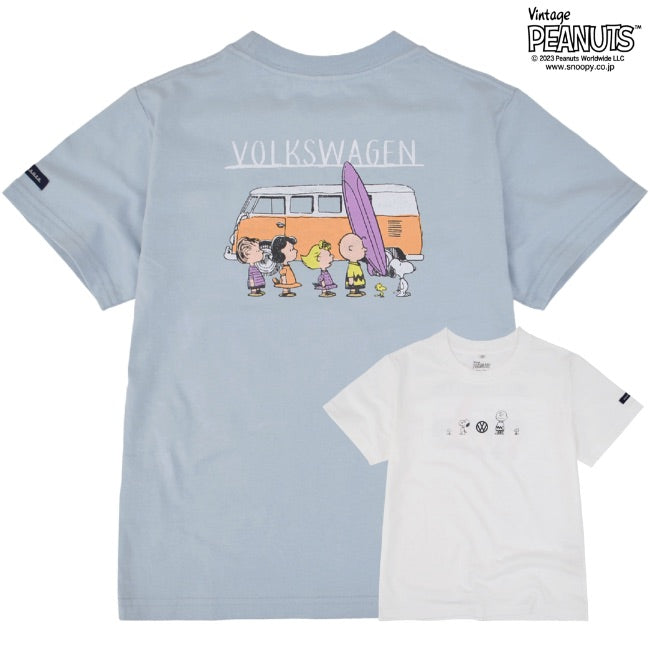 スヌーピー ピーナッツ フォルクスワーゲン Tシャツ キッズ 子供 半袖 トップス コラボ SNOOPY PEANUTS VOLKSWAGEN svw6532-404
