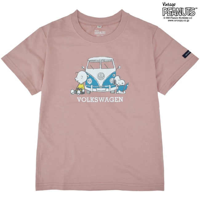 スヌーピー ピーナッツ フォルクスワーゲン Tシャツ キッズ 子供 半袖 トップス コラボ SNOOPY PEANUTS VOLKSWAGEN svw6532-405