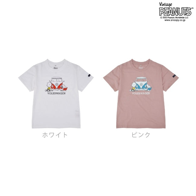 スヌーピー ピーナッツ フォルクスワーゲン Tシャツ キッズ 子供 半袖 トップス コラボ SNOOPY PEANUTS VOLKSWAGEN svw6532-405