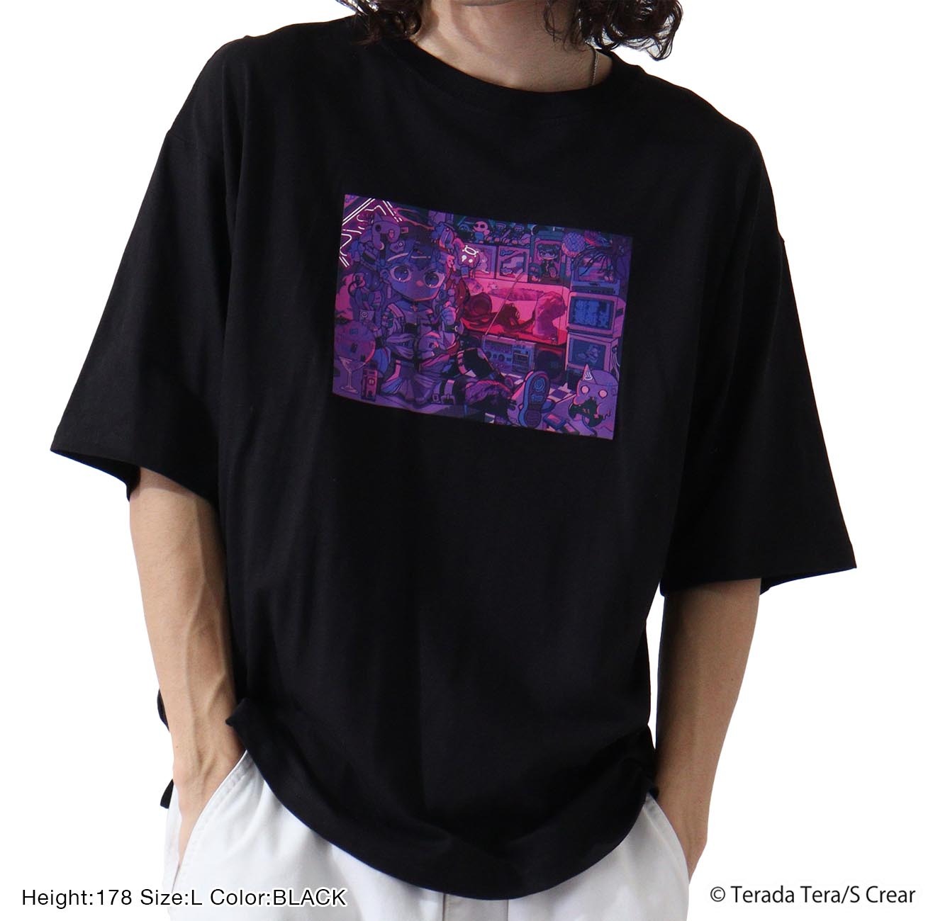寺田てら Tシャツ トップス イラスト ビックT 半袖 オーバーサイズ クリエイター イラストレーター tt1132-393
