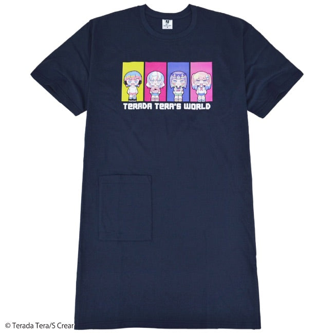 寺田てら Tシャツ イラスト スーパービックT 半袖 オーバーサイズ クリエイター イラストレーター tt1132-399-navy