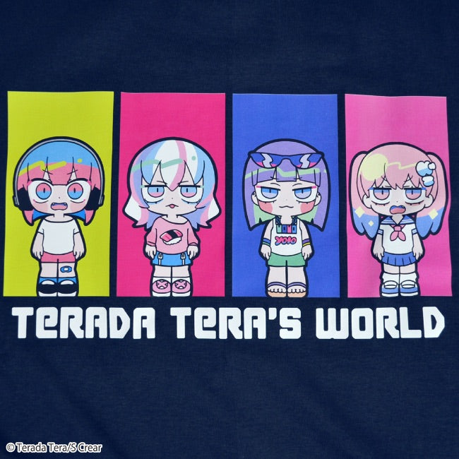 寺田てら Tシャツ イラスト スーパービックT 半袖 オーバーサイズ クリエイター イラストレーター tt1132-399-navy
