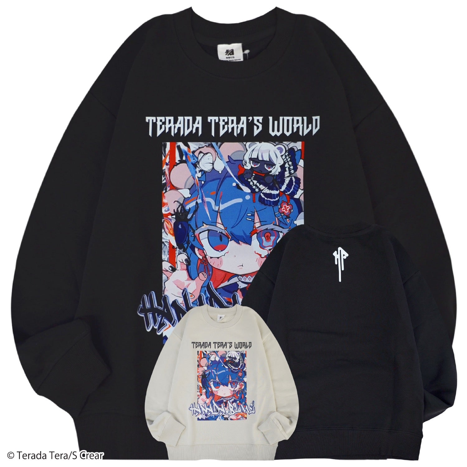 寺田てら 裏毛トレーナー スウェット プリント トップス tt1343-99