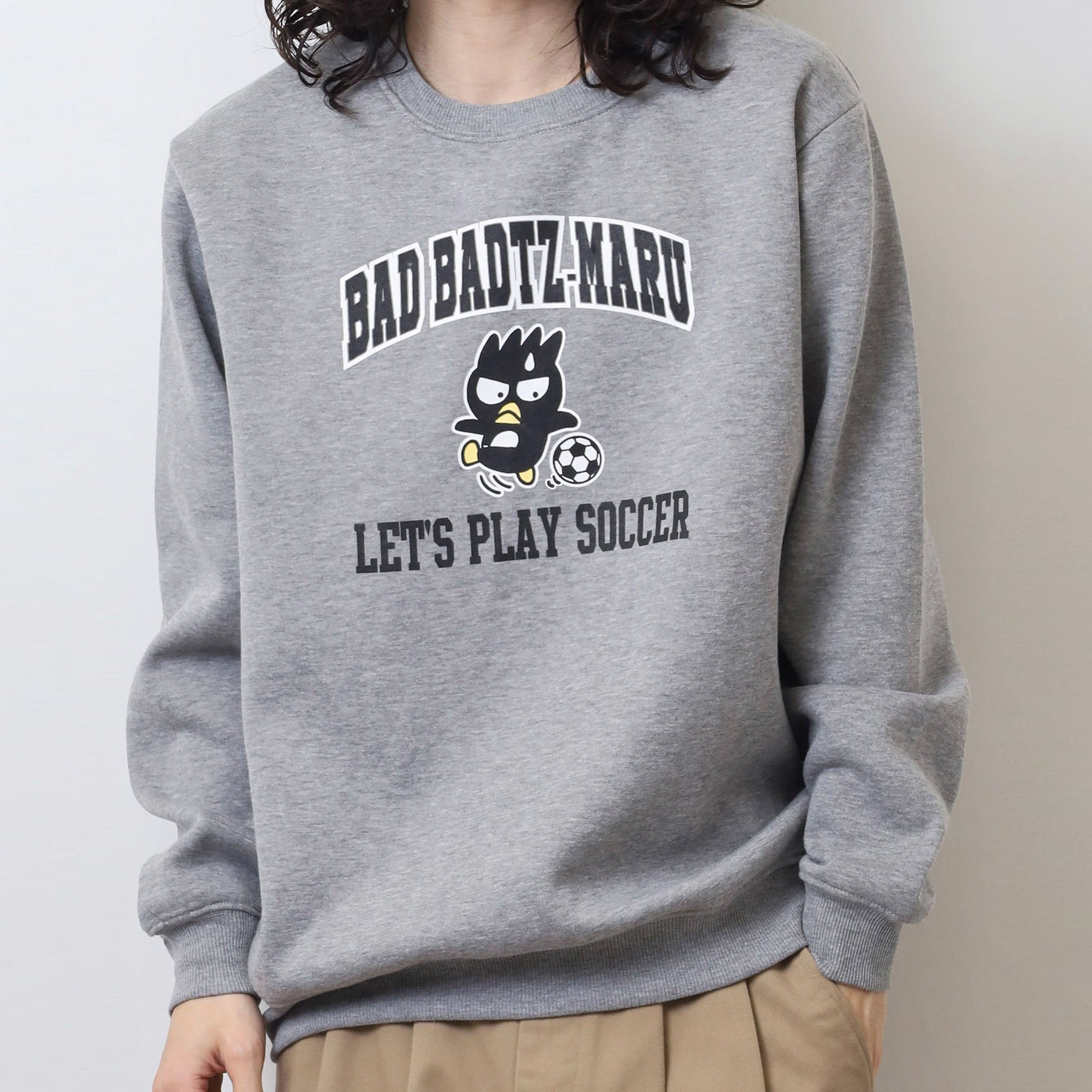 バッドばつ丸 トレーナー スウェット 裏起毛 サンリオ キャラクターズ プリント 刺繍 メンズ レディース xo1344-66