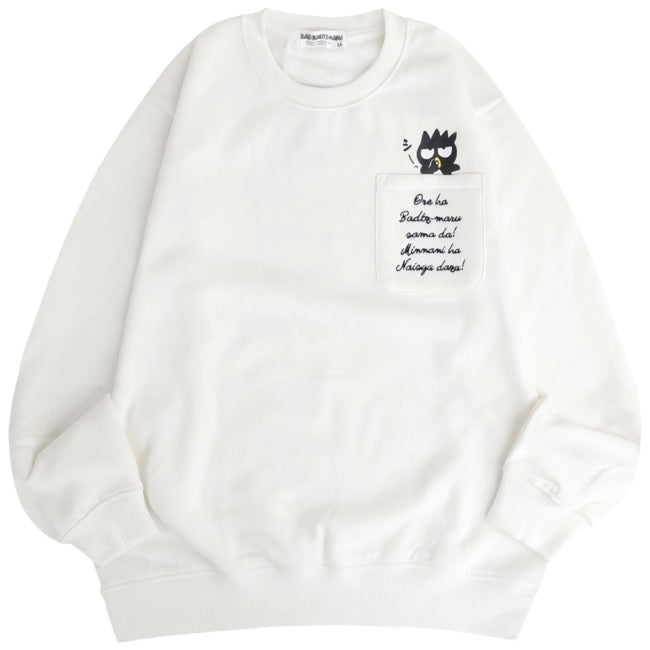 バッドばつ丸 トレーナー スウェット 裏起毛 サンリオ キャラクターズ プリント 刺繍 メンズ レディース xo1344-66