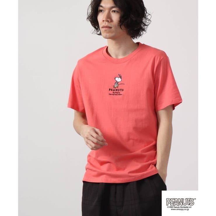 スヌーピー  Tシャツ 半袖 ワンポイント 刺繍 SNOOPY PEANUTS s1132-151sp