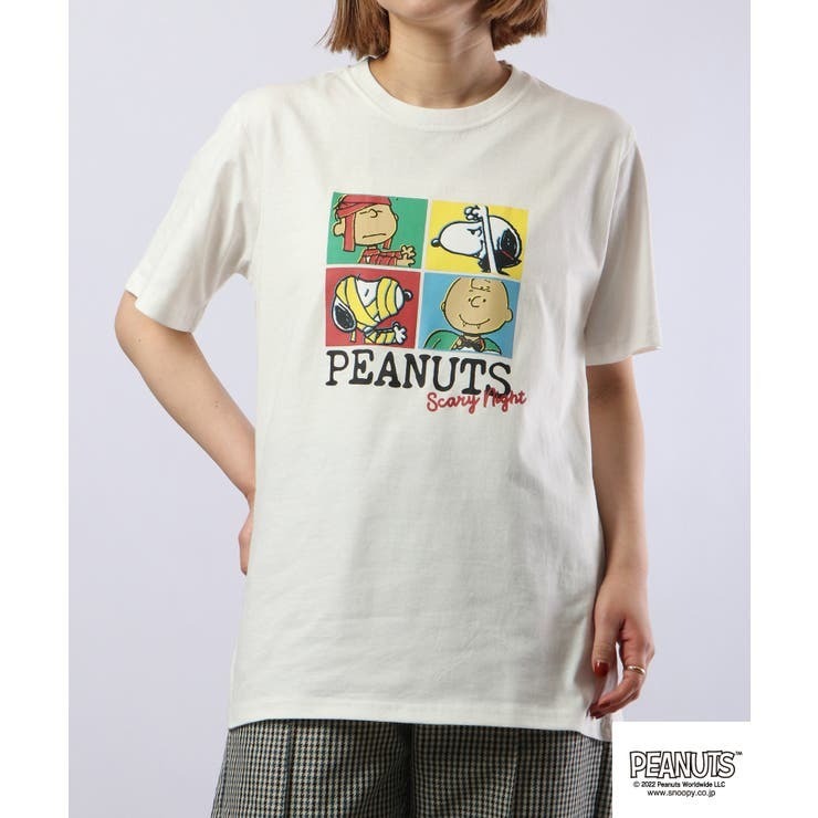 スヌーピー トップス Tシャツ 半袖 プリント チャーリーブラウン カラフル ホラー ハロウィン モンスター SNOOPY PEANUTS s1132-158sp
