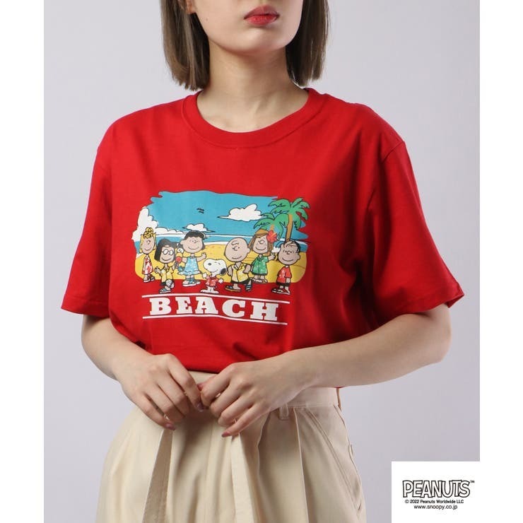 スヌーピー Tシャツ トップス アロハ プリント 半袖 ロゴ サマー 夏 SNOOPY PEANUTS s1132-164sp