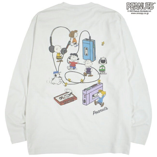 スヌーピー Tシャツ 長袖 ピーナッツ 兄弟 ラジオ ミュージック ロンT SNOOPY PEANUTS 8600pt-sp4