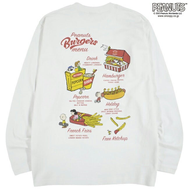 スヌーピー Tシャツ 長袖 ピーナッツ 兄弟 ハンバーガー ロンT SNOOPY PEANUTS 8600pt-sp5