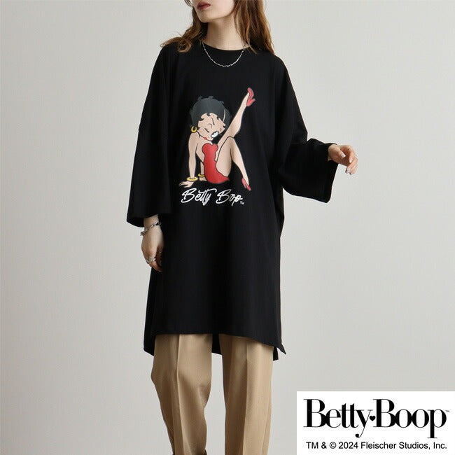 ベティー ブープ Tシャツ ビッグ シルエット BETTY BOOP 半袖 ワンピース ルームウェア レディース メンズ be1742-314