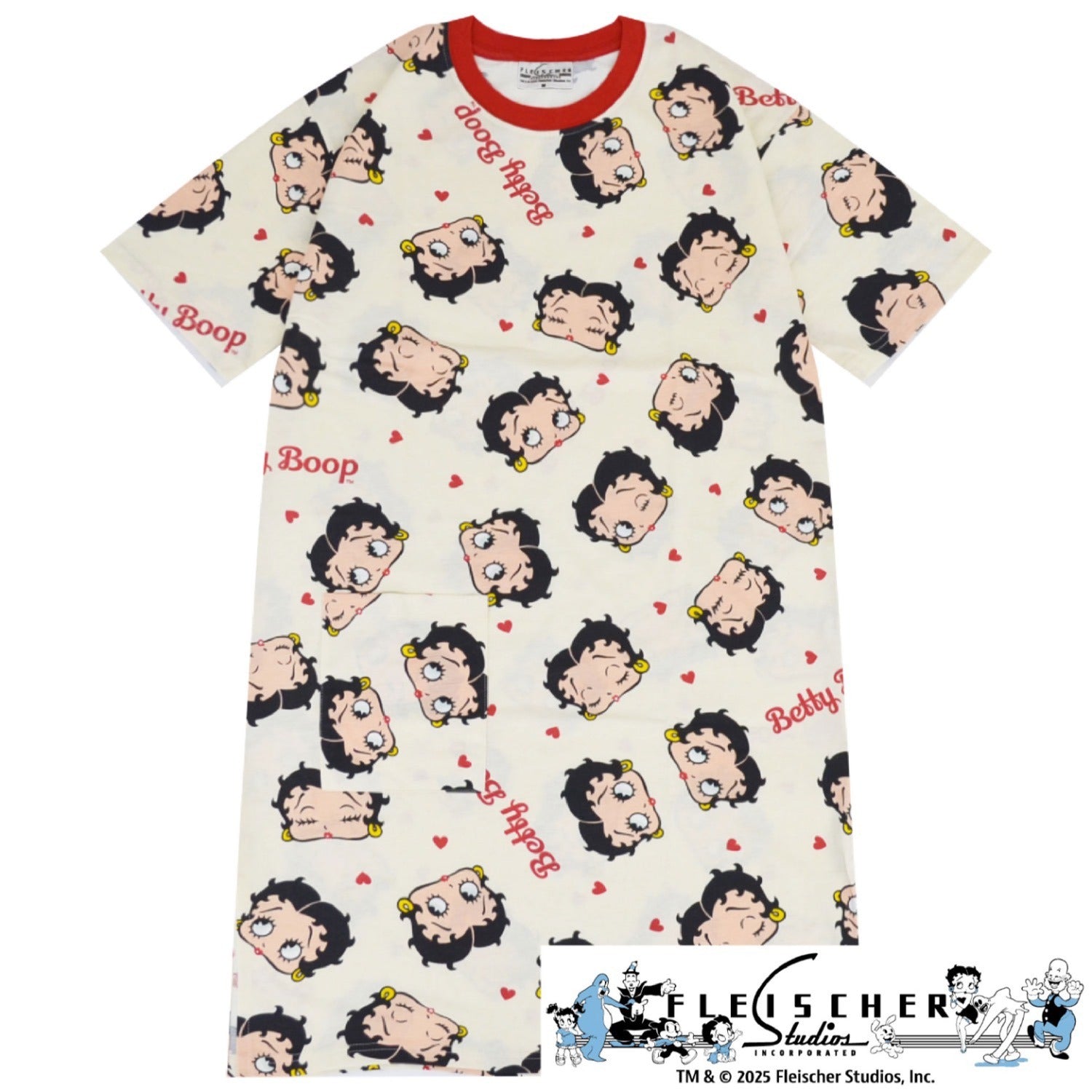 ベティー ブープ Tシャツ ワンピース 半袖 総柄 部屋着 ルームウェアレディース be1752-259